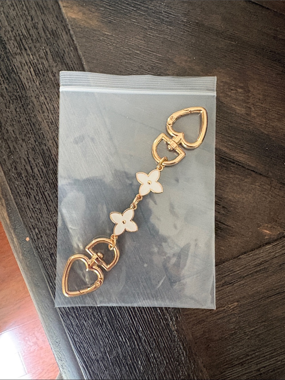 Coach Bag Charm white and gold